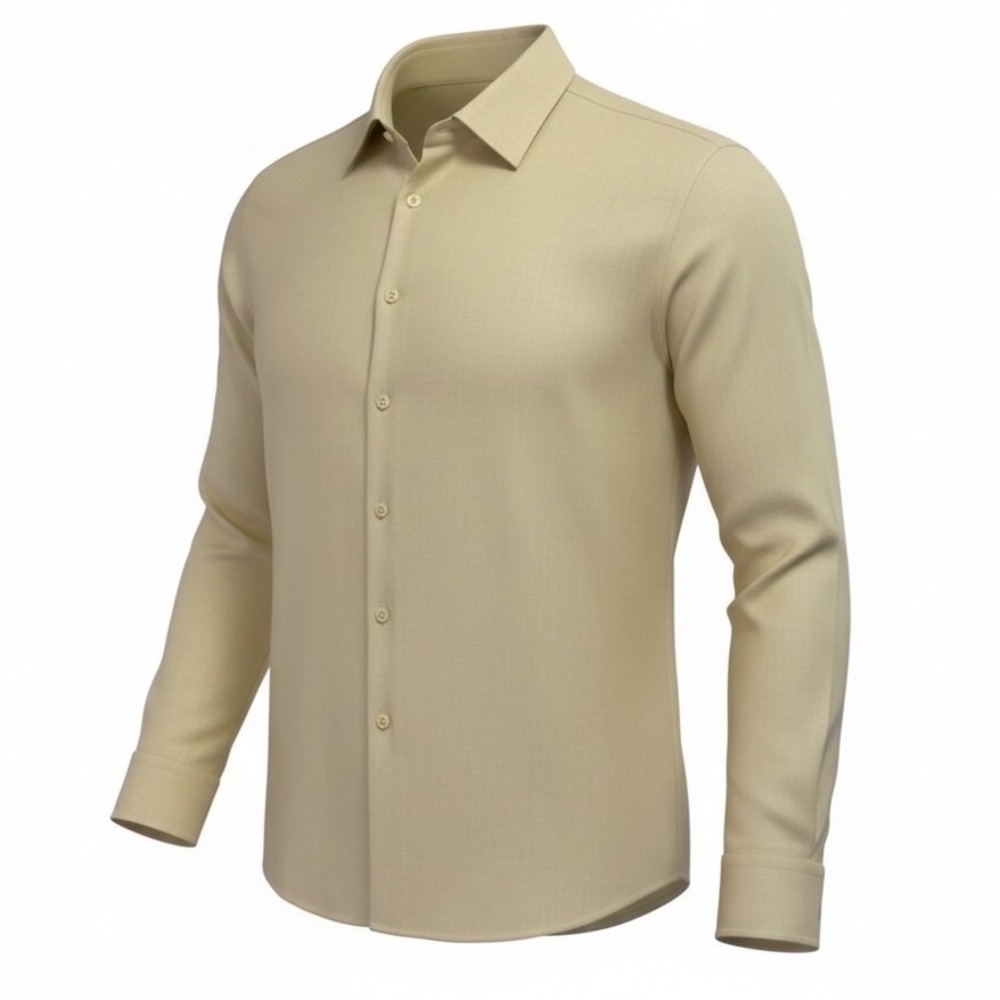 BOHIO Men's Sz Large Pale Yellow Linen button Up shirt (R36)‎ NW/OTs